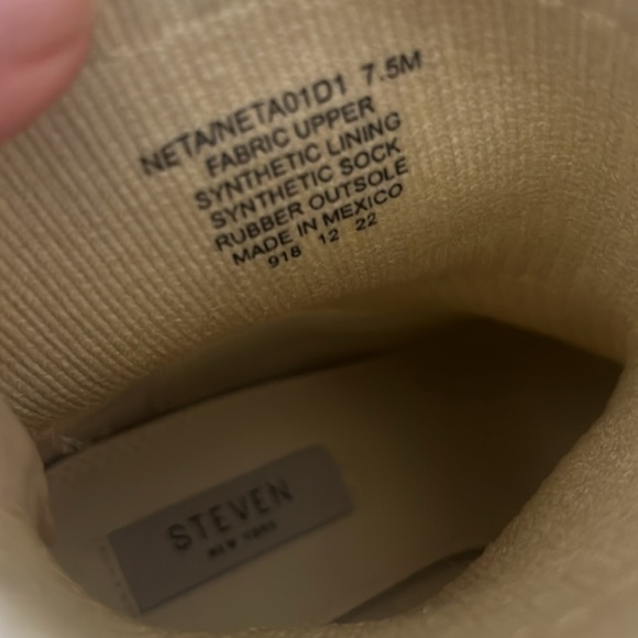 STEVEN New York beige stretch fabric pointy toe ankle boot-Size 7.5M-nwt - Picture 5 of 6